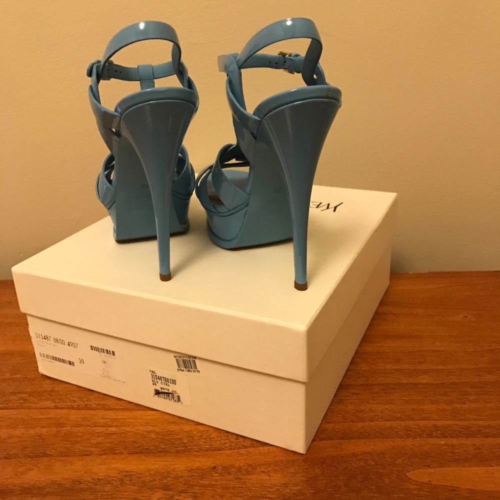 YSL Tribute Rare Patent Leather Blue Ceil Color - Picture 4 of 6
